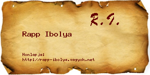 Rapp Ibolya névjegykártya